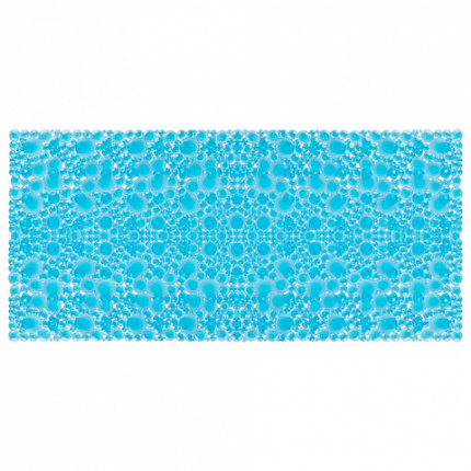 Коврик для ванны противоскользящий 88х40 см, "Пузыри", прозрачно-голубой, ПВХ, присоски, PRIMILA (ПРИМИЛА), 700365