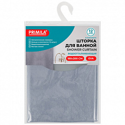 Шторка для ванной EVA, 180х200 см, кольца в комплекте, СЕРЫЕ ЛИНИИ, PRIMILA (ПРИМИЛА), 700107