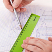 Линейка пластиковая 30 см BRAUBERG "NEON", ассорти, пакет, 210751