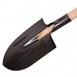 Лопата штыковая из рельсовой стали ГРАНДМАСТЕР, 21х30 см, высота 130 см, деревянный черенок, 606553