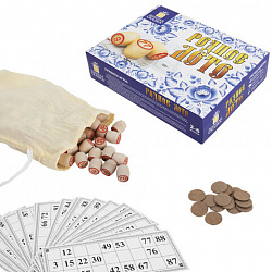 "Родное лото" классическое с деревянными бочонками, в картонной упаковке, ЗОЛОТАЯ СКАЗКА, 664710