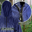 Дождевик-плащ синий на молнии многоразовый с ПВХ-покрытием, размер 60-62 (XXXL), рост 170-176, ГРАНДМАСТЕР, 610868