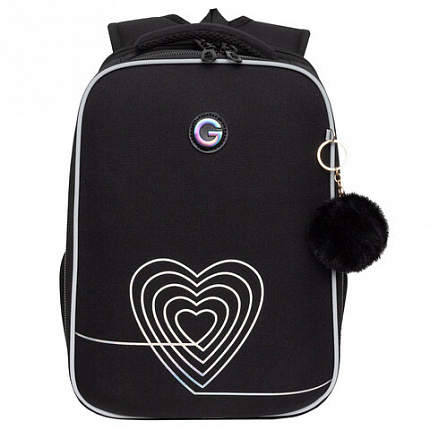 Ранец GRIZZLY анатомическая спинка, 2 отделения, для девочек, "INFINITY", 37х26х16 см, RAw-594-2/1