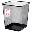 Корзина для бумаг квадратная 17 литров, BRAUBERG "Germanium", металл, черная, 237975
