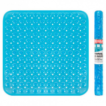Коврик для ванны/душевой противоскользящий 54х54 см, "Полусферы", прозрачный, ПВХ, PRIMILA (ПРИМИЛА), 700369