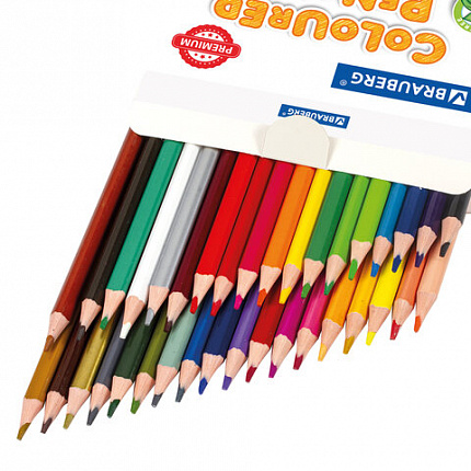 Карандаши цветные BRAUBERG PREMIUM, 36 цветов, пластиковые, трехгранные, грифель мягкий 3 мм, 181664