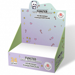 Ножницы FUNSTER (ФАНСТЕР) 130 мм, фигурные ручки ЛЕДЕНЦЫ из ABS пластика, в дисплее, 238853