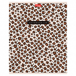 Тетрадь А5 48 л., HATBER, скоба, клетка, обложка картон, тиснение, LEO-принт (микс в спайке), 092970, 48Т5тВ1