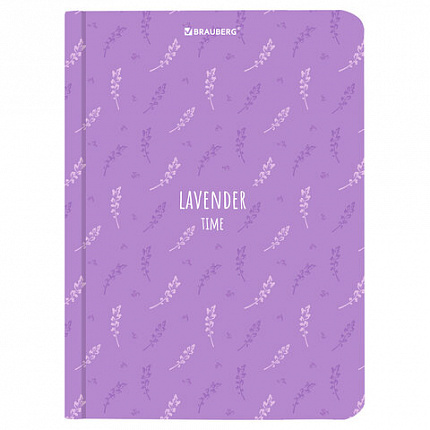 Блокнот с резинкой в клетку 96 л., МАЛЫЙ ФОРМАТ А6 (109х148 мм), твердая обложка, BRAUBERG, "Lavender", 113738