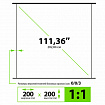 Экран Cactus WallExpert CS-PSWE-200x200-WT, 200x200 см, 1:1, настенно-потолочный, белый