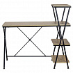 Стол на металлокаркасе BRABIX "LOFT CD-004", 1200х535х1110 мм, 3 полки, цвет дуб натуральный, 641220
