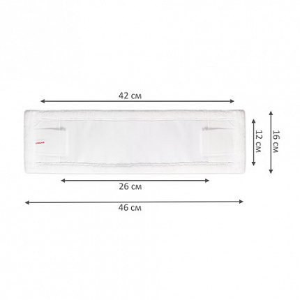 Насадка МОП плоская для швабр/держателей 38-42 см, уши/карманы (ТИП У/К), микрофибра, LAIMA, 603122