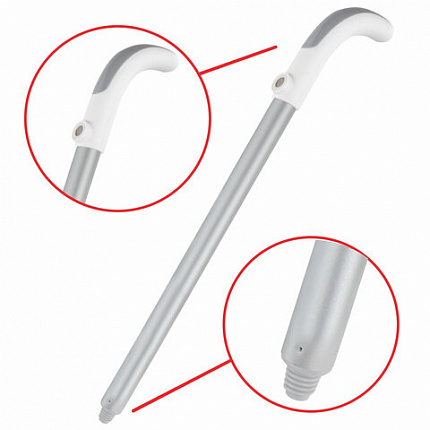 Совок для мусора КОМПЛЕКТ щетка + рукоятка совка 84см, щетки 63-108 см телескоп, магнитный держатель, бело-серый, колорбокс, DASWERK, 608950