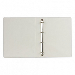 Папка на 4 кольцах с передним прозрачным карманом BRAUBERG, 35 мм, картон/ПВХ, белая, до 250 листов, 221486