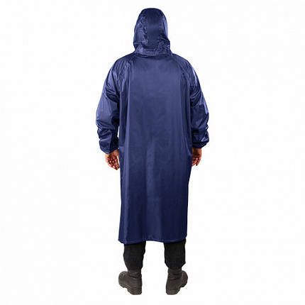 Дождевик-плащ синий на молнии многоразовый с ПВХ-покрытием, размер 60-62 (XXXL), рост 170-176, ГРАНДМАСТЕР, 610868