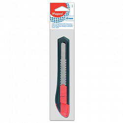 Нож канцелярский 18 мм MAPED (Франция) "Start", фиксатор, корпус черно-красный, европодвес, 018211