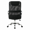 Кресло офисное BRABIX "Fit EX-514", с подголовником, хром, черное, 531949