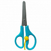 Ножницы ЮНЛАНДИЯ, 130 мм, с усилителем и линейкой, эргономичные ручки, голубые, 238344