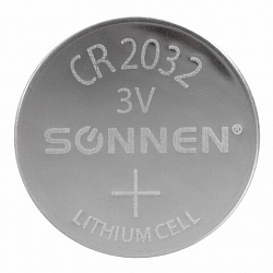 Батарейки литиевые SONNEN Lithium CR2032, "таблетки, дисковые, кнопочные", КОМПЛЕКТ 10 шт., блистер, 457143