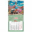 Календарь настенный перекидной 2027 г., BRAUBERG, 12 листов, 28,5х57 см, "Pin up", 118421