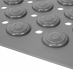 Коврик для ванны противоскользящий с теркой для ступней 68х36 см, серый, ПВХ, присоски, PRIMILA (ПРИМИЛА), 700389