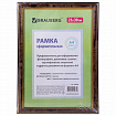 Рамка 21х30 см небьющаяся, пластик, багет 20 мм, BRAUBERG "HIT3", темный орех с двойной позолотой, 390985