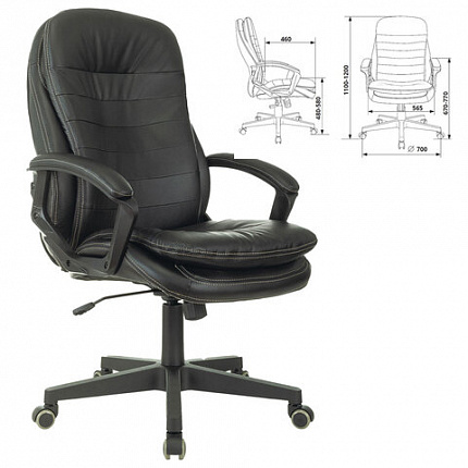 Кресло офисное BRABIX PREMIUM "Omega EX-589", экокожа, черное, 532094