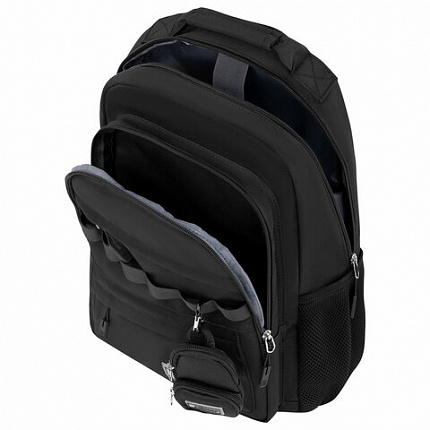 Рюкзак HEIKKI FUSION (ХЕЙКИ) универсальный, 2 отделения, отделение для ноутбука, c КОШЕЛЬКОМ, черный, 44х31х14 см, 273866