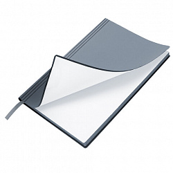 Блокнот А5 138x213 мм, BRAUBERG "Personal", под кожу, 80 листов, клетка, серый, 116612