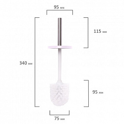 Ершик для унитаза с подставкой, металл, белый, глянцевый, LAIMA, 604962
