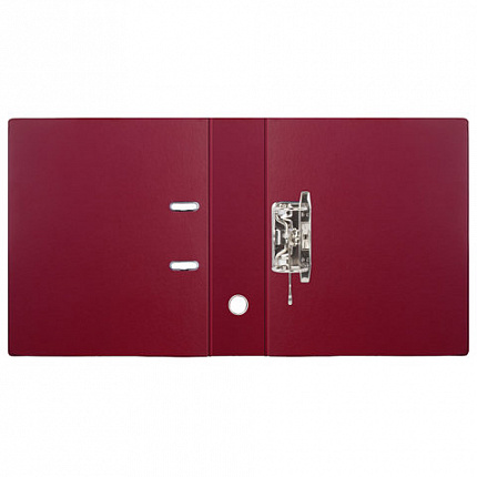 Папка-регистратор BRAUBERG с двухсторонним покрытием из ПВХ, 70 мм, бордовая, 222653