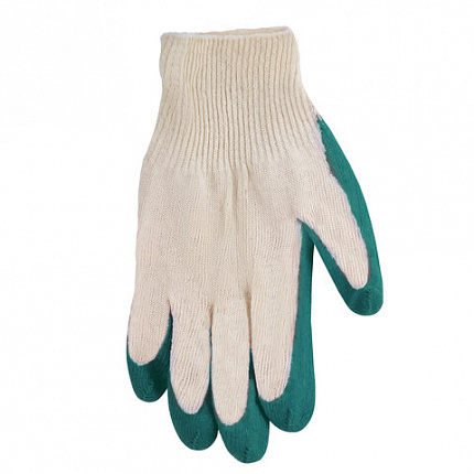 Перчатки хлопчатобумажные, износостойкие ОДИНАРНЫЙ латексный облив, 13 класс, КОМПЛЕКТ 5 ПАР, LAIMA ЛЮКС, 600802