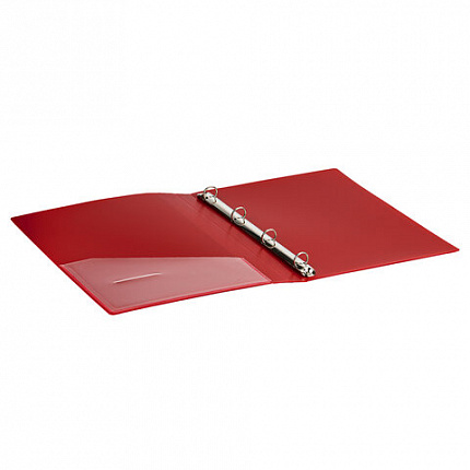 Папка на 4 кольцах, ширина 25 мм, BRAUBERG EXTRA, до 170 листов, КРАСНАЯ, 0,7 мм, 270545