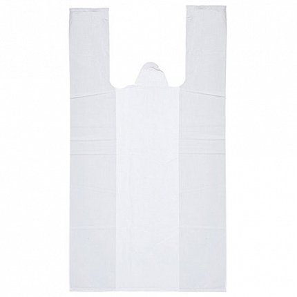 Пакеты "майка", КОМПЛЕКТ 100 шт., 30х16х55 см, ПНД, 15 мкм