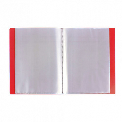 Папка 40 вкладышей BRAUBERG "Contract", красная, вкладыши-антиблик, 0,7 мм, бизнес-класс, 221778