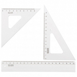 Набор чертежный малый KOH-I-NOOR (линейка 20 см, 2 треугольника, транспортир), прозрачный, европодвес, 750950, 075095000000RU