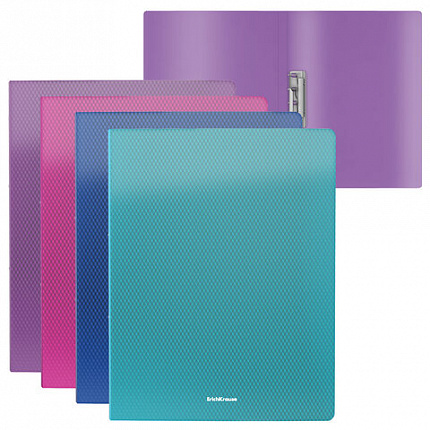 Папка с боковым мет. прижимом ERICH KRAUSE Diamond Vivid, 17мм, до 150 листов, ассорт, 47184