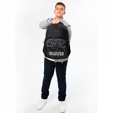 Рюкзак BRAUBERG CONCEPT универсальный, 2 отделения, светоотражающий принт, "Disaster", 45х30х18 см, 273848