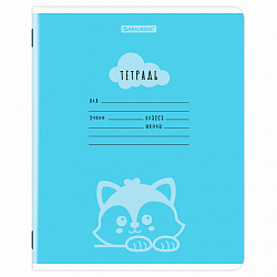 Тетрадь 12 л. BRAUBERG клетка, обложка картон, УШИ-ЛАПЫ-НОС, 107278