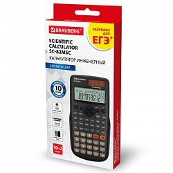 Калькулятор инженерный BRAUBERG SC-82MSС (165х84 мм), 240 функций, 10+2 разрядов, двойное питание, 271722