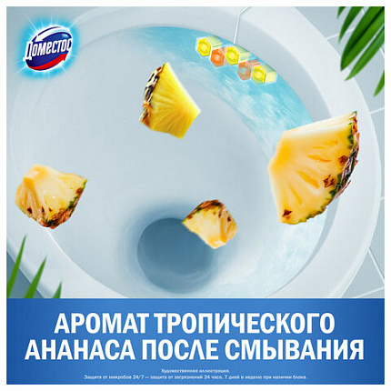 Блок туалетный подвесной твердый 2х50 г + 3х50 г, ДОМЕСТОС "Свежесть цитруса и цветочный букет"