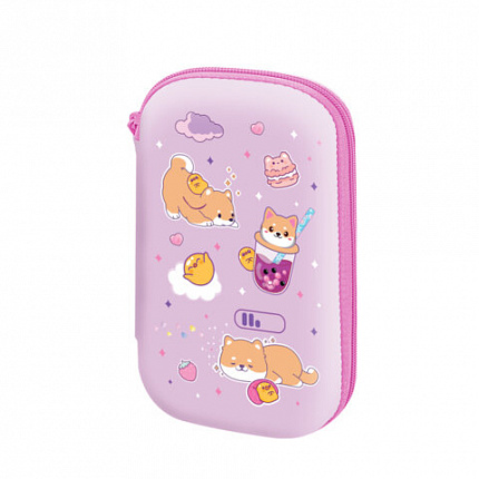 Пенал ЮНЛАНДИЯ большой, 1 отделение, 1 откидная планка, карман, полиэстер/EVA, 22х15х5 см, "Funny dogs", 274554