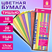 Цветная бумага ТИШЬЮ 17 г/м2, 50х66 см, 20 листов, 10 цветов, пастель ассорти, ЗОЛОТАЯ СКАЗКА, 116493