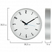 Часы настенные TROYKATIME (TROYKA) 77777710, круг, белые, серебристая рамка, 30,5х30,5х3,5 см