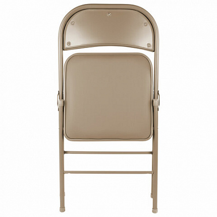 Стулья складные BRABIX "Golf Plus CF-003" КОМФОРТ, КОМПЛЕКТ 4шт., бежевый каркас, кожзам бежевый, 533033