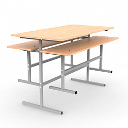 Скамья на 3 места "ССТ 1500", 1500х300х420 мм, каркас металл, сиденье ЛДСП бук