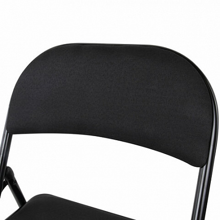 Стул складной BRABIX "Golf Plus CF-003 КОМФОРТ", чёрный каркас, чёрная ткань, 532889