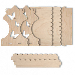 Конструктор-кормушка для птиц "Бабочки", сборная модель 24х21х18 см, фанера, BAMBOX (БАМБОКС), 666179