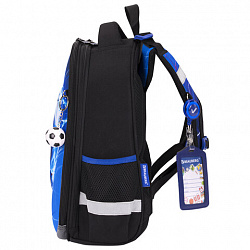 Ранец BRAUBERG PREMIUM, 2 отделения, с брелоком, "Score goal", 3D-панель, 38х29х16 см, 273102