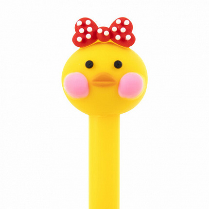 Ручка с топпером шариковая ЮНЛАНДИЯ "Цыпленок", корпус ассорти, СИНЯЯ, пишущий узел 0,7 мм, 143808